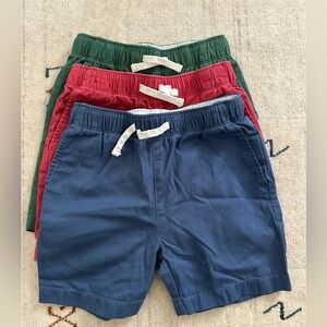 3 pairs of boys Crewcuts shorts in size 7.  Blue, green & red.